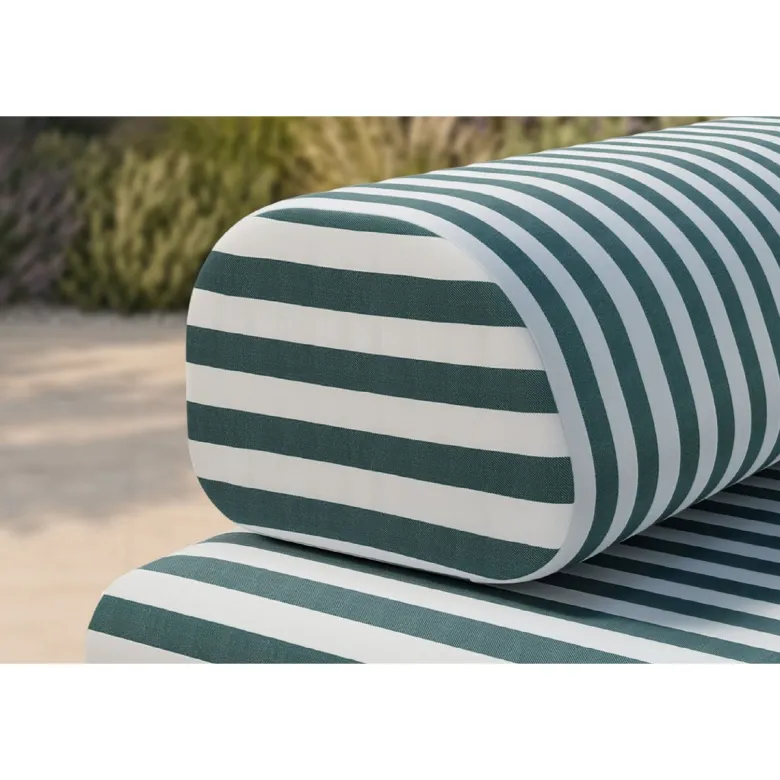 Méridienne modulable - tissu extérieur à rayures Vert foncé et Blanc