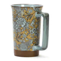 Mug fleuri en céramique Beige
