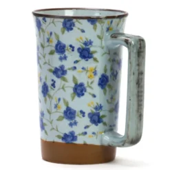 Mug fleuri en céramique Bleu