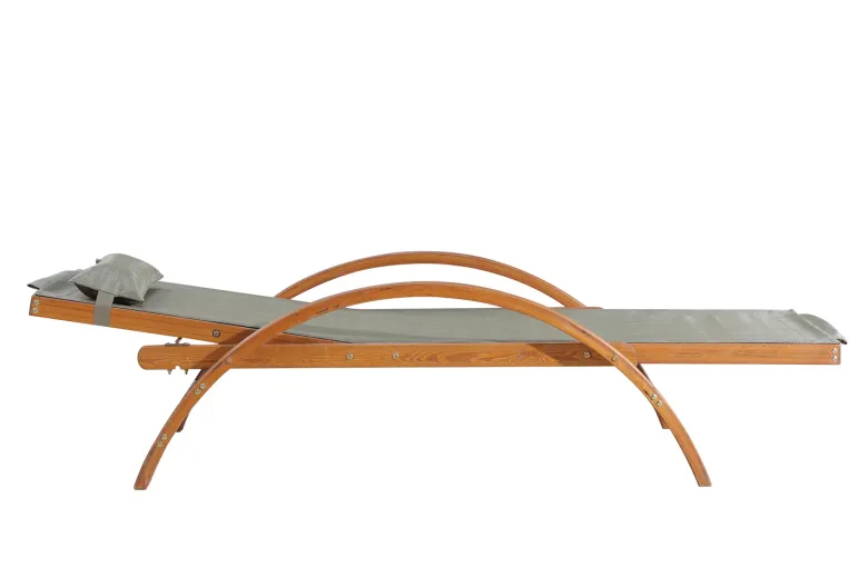 Naari transat en bois et toile pvc gris olive