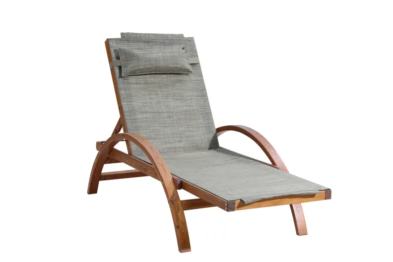 Naari transat en bois et toile pvc gris olive