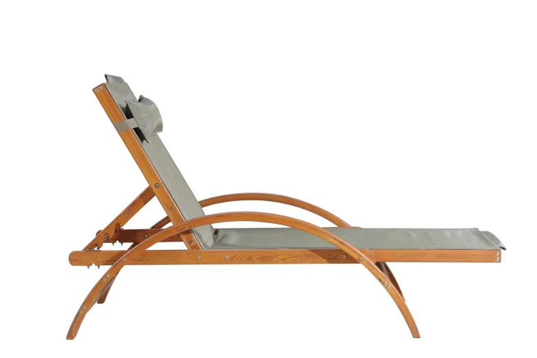 Naari transat en bois et toile pvc gris olive