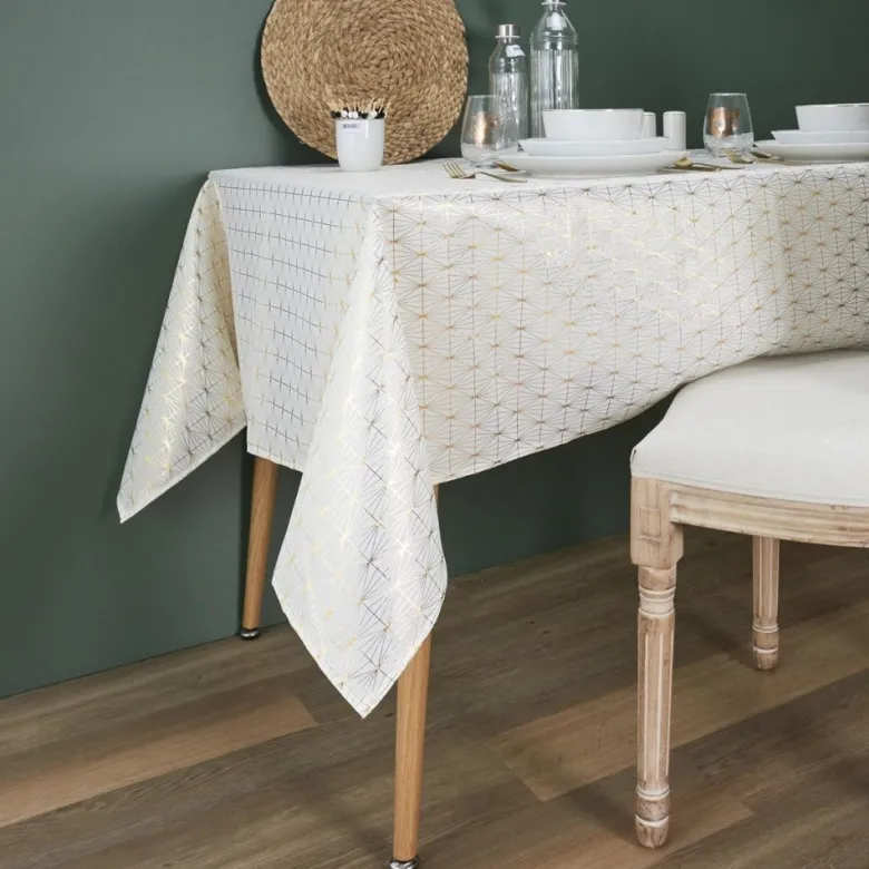 Nappe motif doré 140x250cm