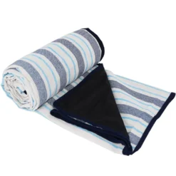 Nappe picnic rayures bleu blanc 140x140