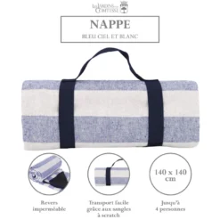 Nappe pique-nique bleu ciel 140x140cm
