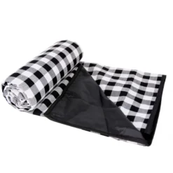 Nappe pique-nique carreau noir 280x140cm