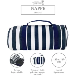 Nappe pique-nique marine 140x140cm
