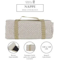 Nappe pique-nique à pois blancs