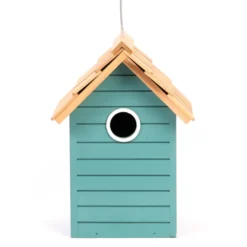 Nichoir bleu en bois