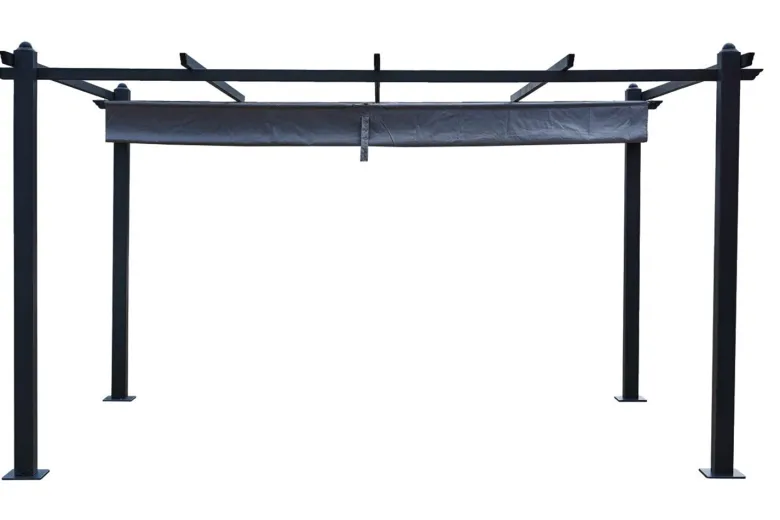 Nila pergola auto-portée 3 x 4 m avec toile rétractable grise
