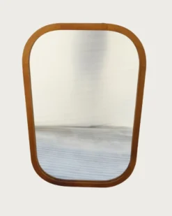 Niva - miroir rectangulaire en bois massif de manguier pour salle de bain