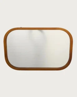 Niva - miroir rectangulaire en bois massif de manguier pour salle de bain