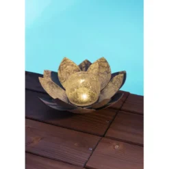 Nénuphar solaire métal vieilli