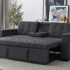 Noho canapé convertible 3 places en tissu gris foncé