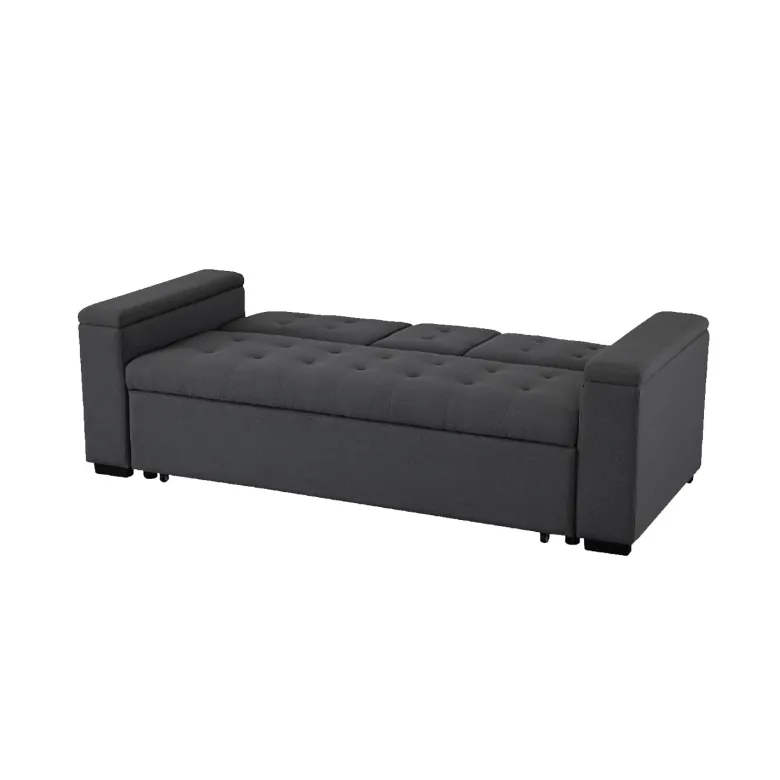 Noho canapé convertible 3 places en tissu gris foncé