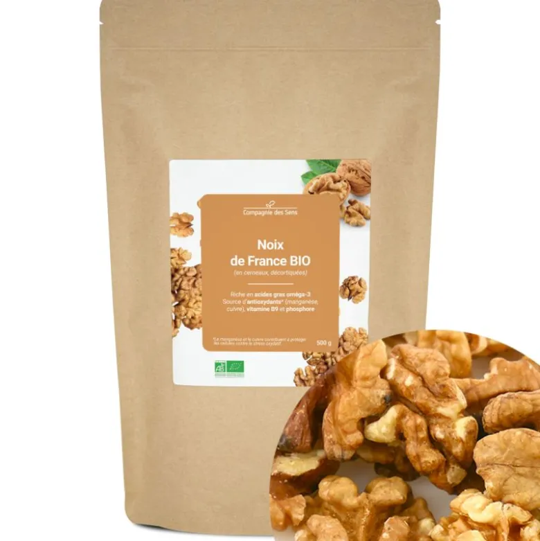 Noix de france bio - 500g (en cerneaux, décortiquées) - riche en oméga-3