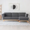 Norden canapé d'angle réversible 4 places en tissu gris foncé