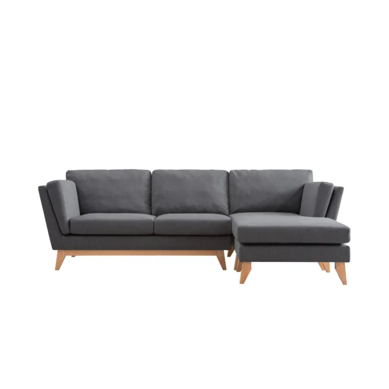 Norden canapé d'angle réversible 4 places en tissu gris foncé