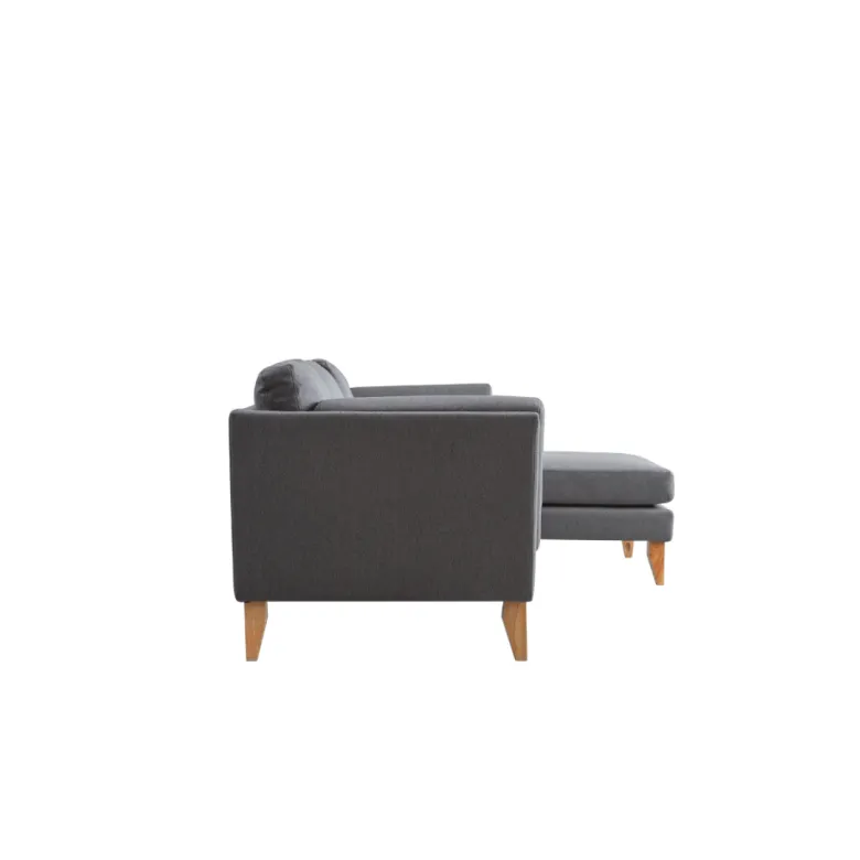 Norden canapé d'angle réversible 4 places en tissu gris foncé