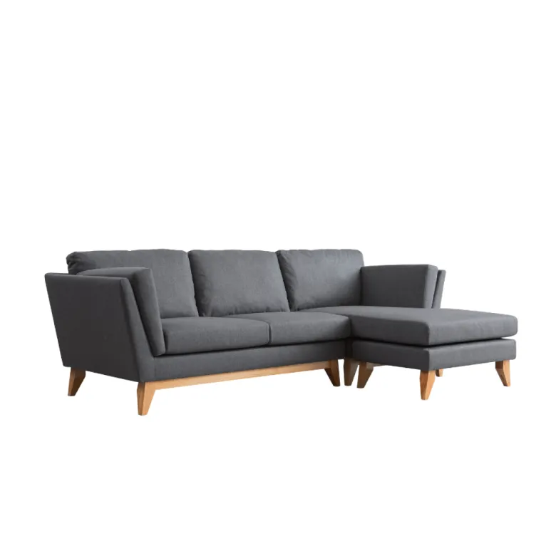 Norden canapé d'angle réversible 4 places en tissu gris foncé