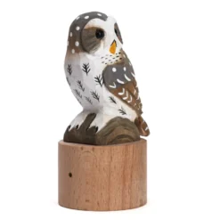 Oiseau détecteur de mouvement en bois Chouette