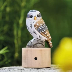 Oiseau détecteur de mouvement en bois Chouette