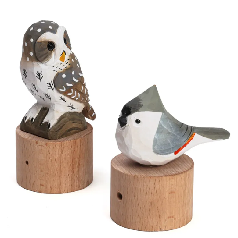 Oiseau détecteur de mouvement en bois Oiseau