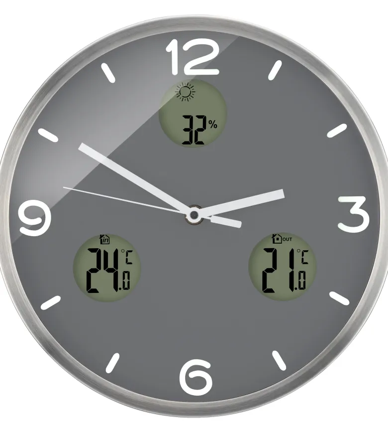 Optus mytime io nx horloge murale radio pilotée avec mesure de temperature et hu