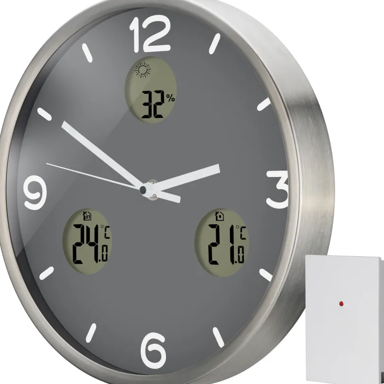 Optus mytime io nx horloge murale radio pilotée avec mesure de temperature et hu