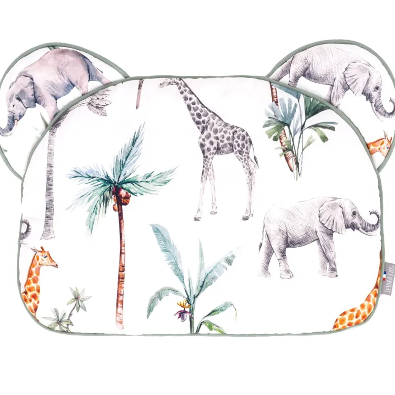 Oreiller coussin plat réversible safari