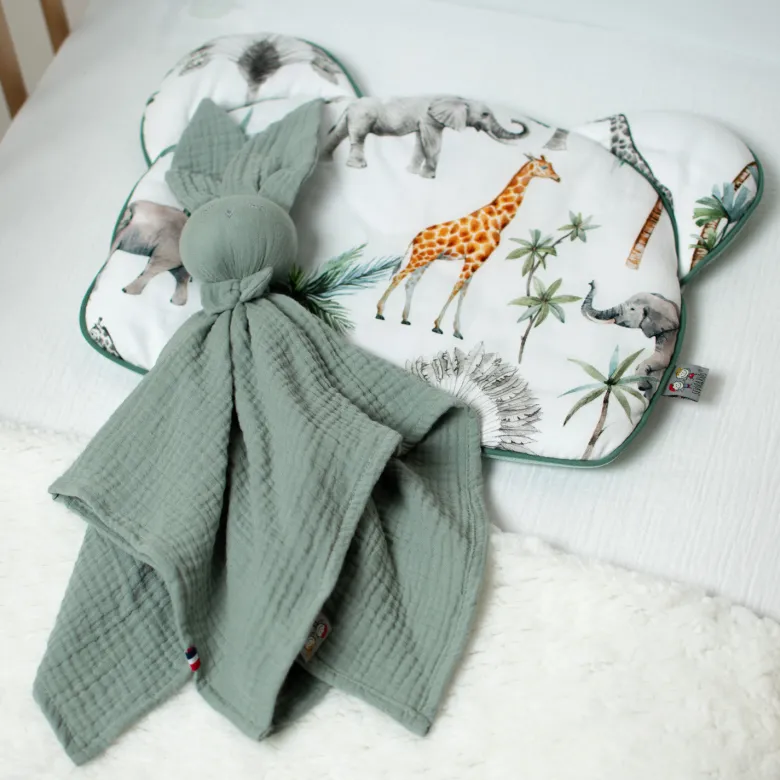 Oreiller coussin plat réversible safari