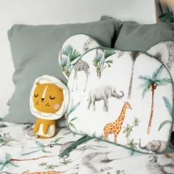 Oreiller coussin plat réversible safari
