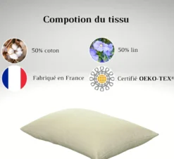 Oreiller en balles d'épeautre bio 60x60