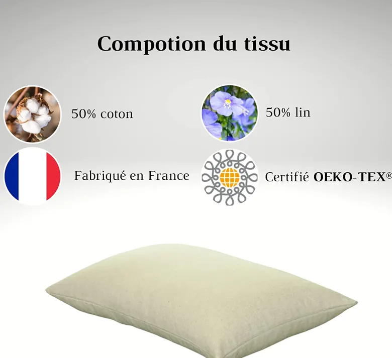 Oreiller en balles d'épeautre bio 50x70