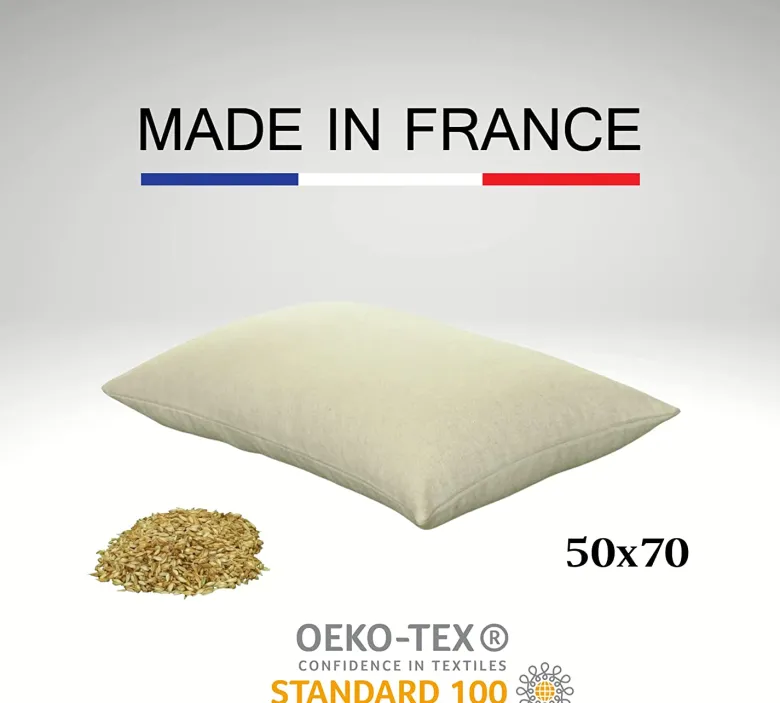 Oreiller en balles d'épeautre bio 50x70