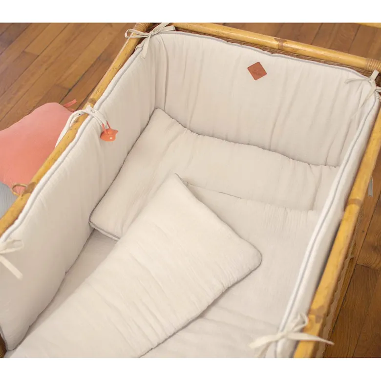 Oreiller plat en gaze de coton jeanne