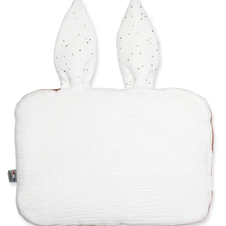Oreiller plat lapin gaze de coton