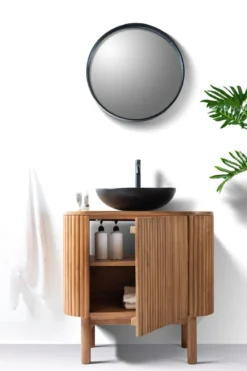 Orma - petit meuble salle de bain en bois de teck 1 porte