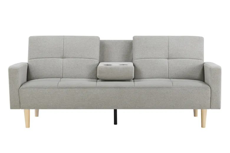 Oslo canapé convertible 3 places en tissu gris