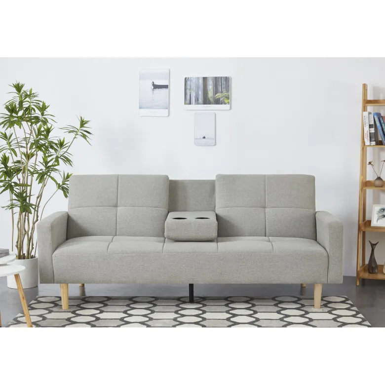 Oslo canapé convertible 3 places en tissu gris