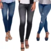 Pack de 3 jeans leggings caresse taille