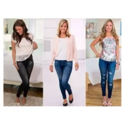 Pack de 3 jeans leggings caresse taille