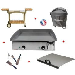 Pack plancha lux600 inox chariot elysee