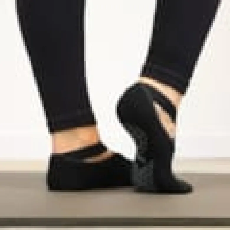 2 paires chaussettes antidérapantes yoga Noir