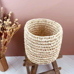 Panier cache-pot en palmier pour toutes vos plantes ou fleurs