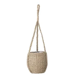 Panier cache pot à suspendre avec corde en herbes de mer
