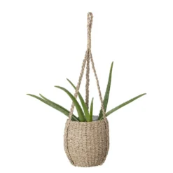 Panier cache pot à suspendre avec corde en herbes de mer