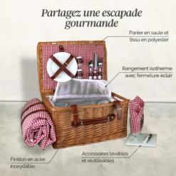 Panier de pique-nique pour 2 - rouge