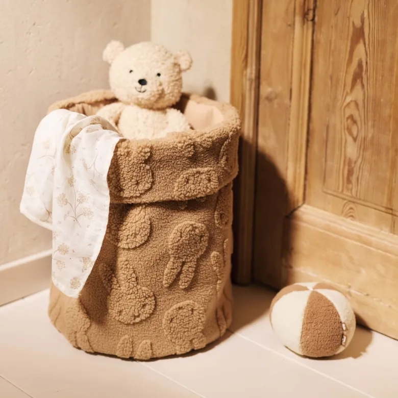 Panier de rangement miffy jacquard teddy biscuit (35 x 30 cm)