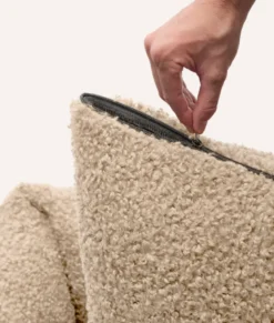 Panier en effet bouclette l - beige